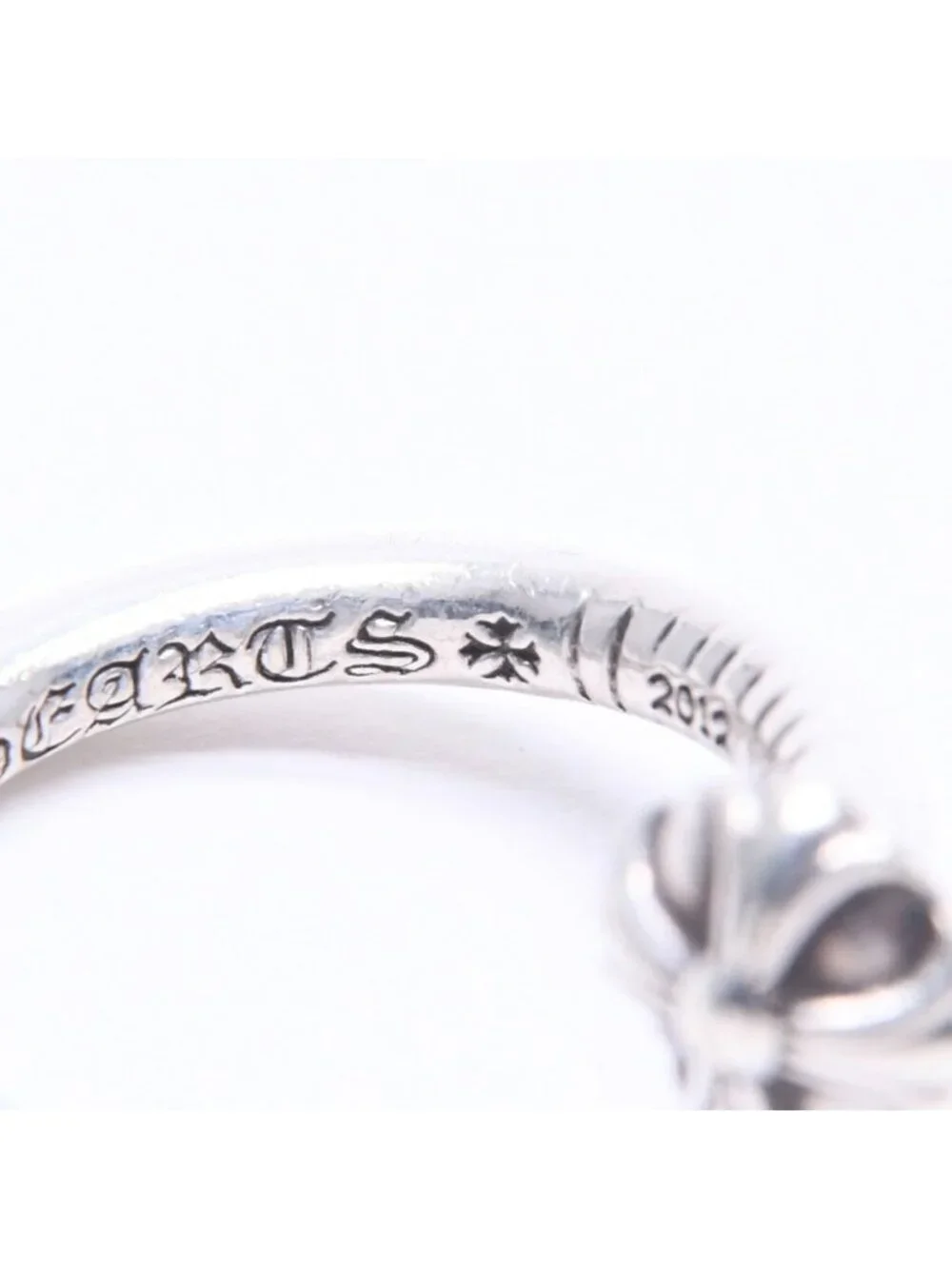 Chrome Hearts Rng Nail Cross Ball Ring 925 Sterling Silver
